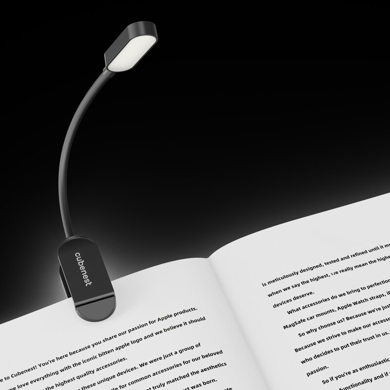 Cubenest Lampka stołowa bezprzewodowa LED z klipsem LTW02 czarna