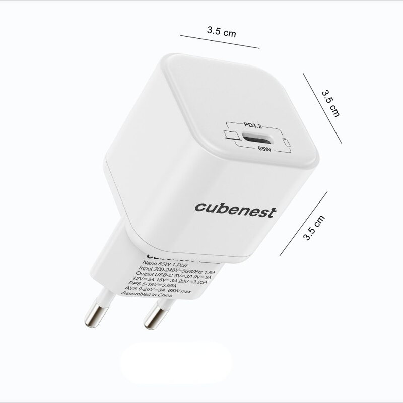 Cubenest PD GaN Nano Adapter USB-C 65W N1D65