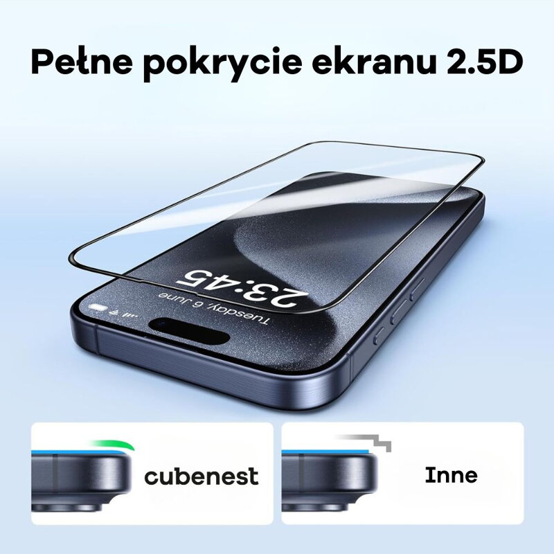 Cubenest Szkło hartowane iPhone 15 Pro