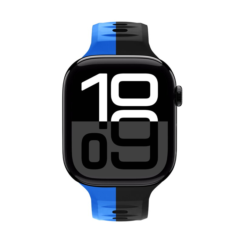 Prémiowy sportowy pasek na Apple Watch Czarno/Niebieski