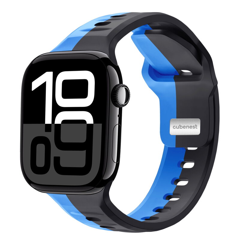 Prémiowy sportowy pasek na Apple Watch Czarno/Niebieski