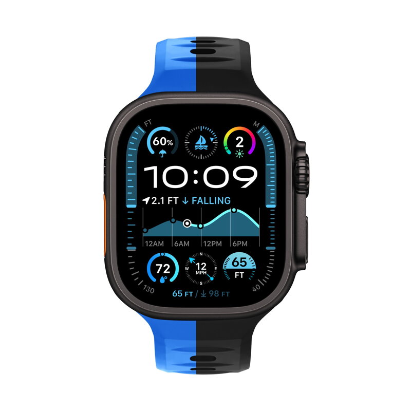 Prémiowy sportowy pasek na Apple Watch Czarno/Niebieski