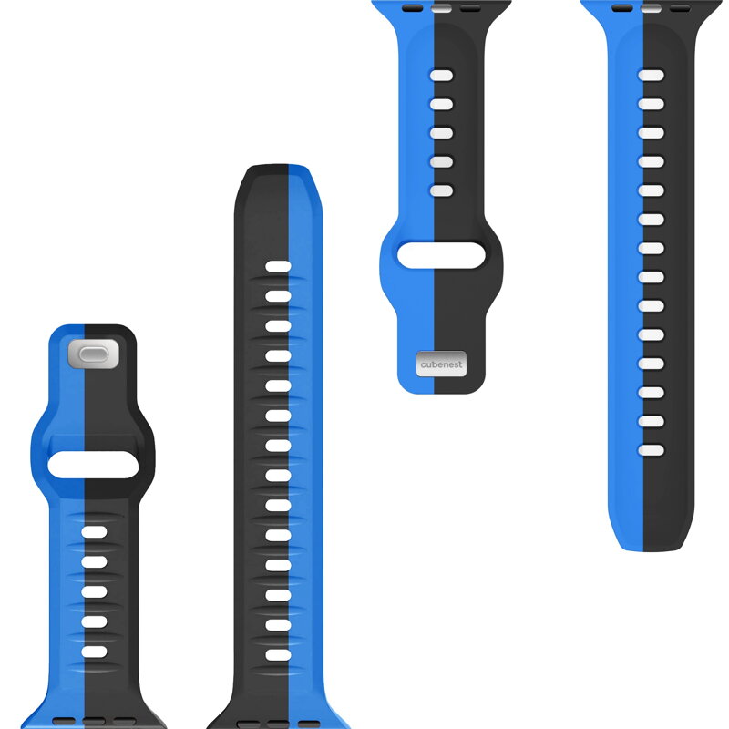 Prémiowy sportowy pasek na Apple Watch Czarno/Niebieski