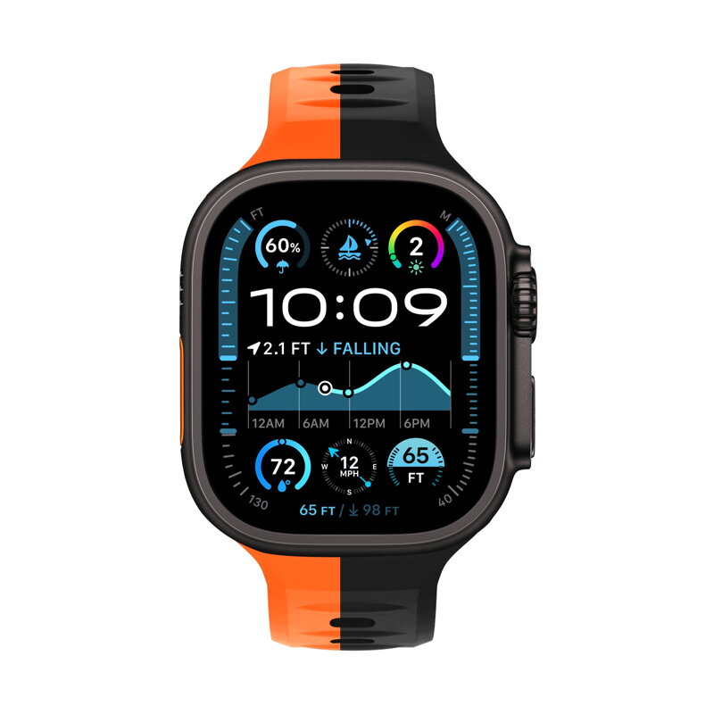 Prémiowy sportowy pasek na Apple Watch Czarno/Pomarańczowy