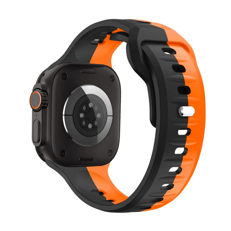 Prémiowy sportowy pasek na Apple Watch Czarno/Pomarańczowy