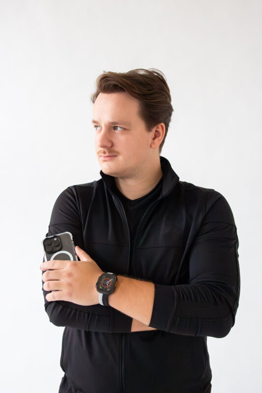 Prémiowy sportowy pasek na Apple Watch Czarno/Szary