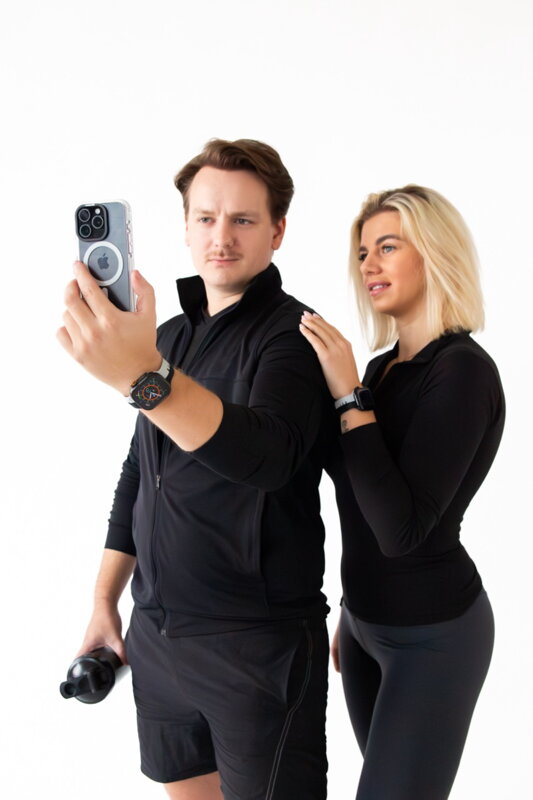 Prémiowy sportowy pasek na Apple Watch Czarno/Szary