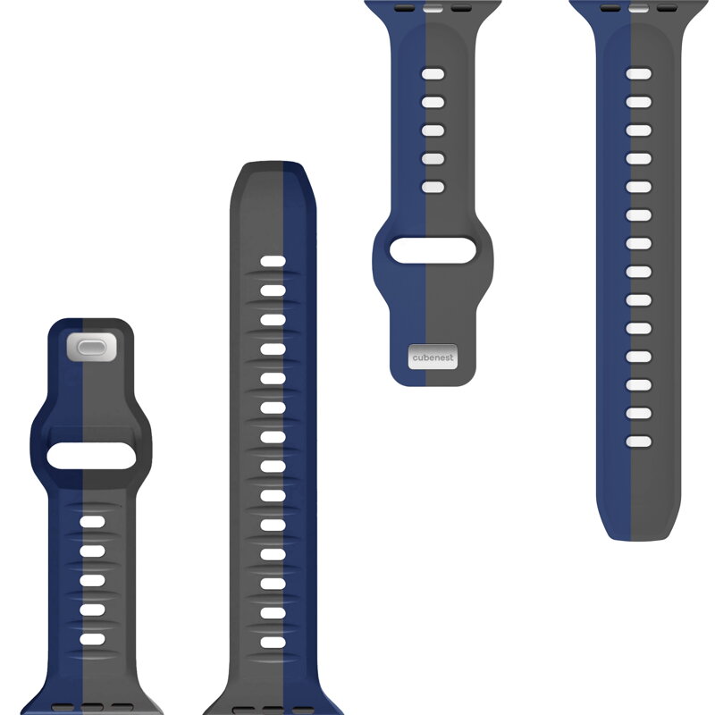 Prémiowy sportowy pasek na Apple Watch Szaro/Niebieski