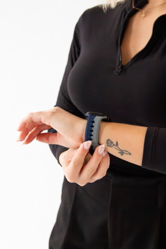 Prémiowy sportowy pasek na Apple Watch Szaro/Niebieski