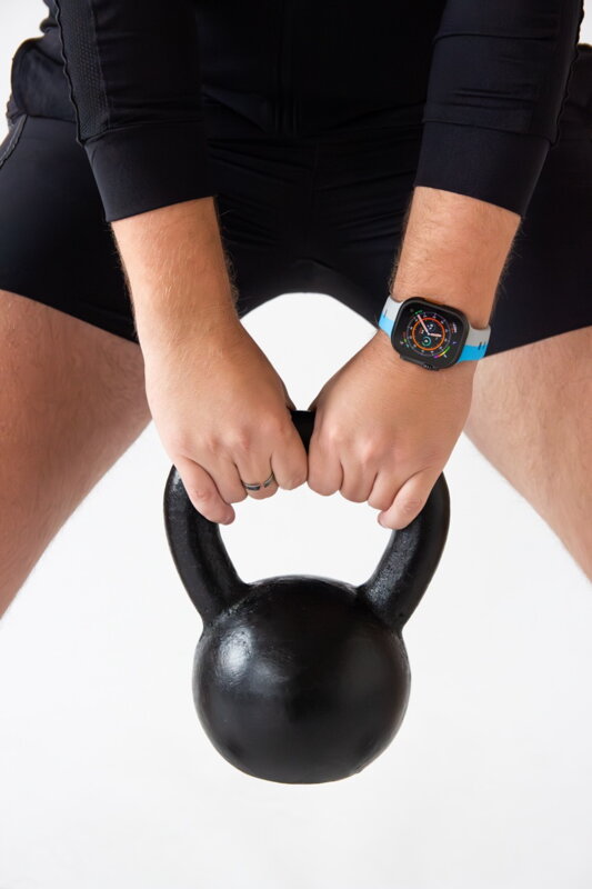 Prémiowy sportowy pasek na Apple Watch Niebieski/Szary