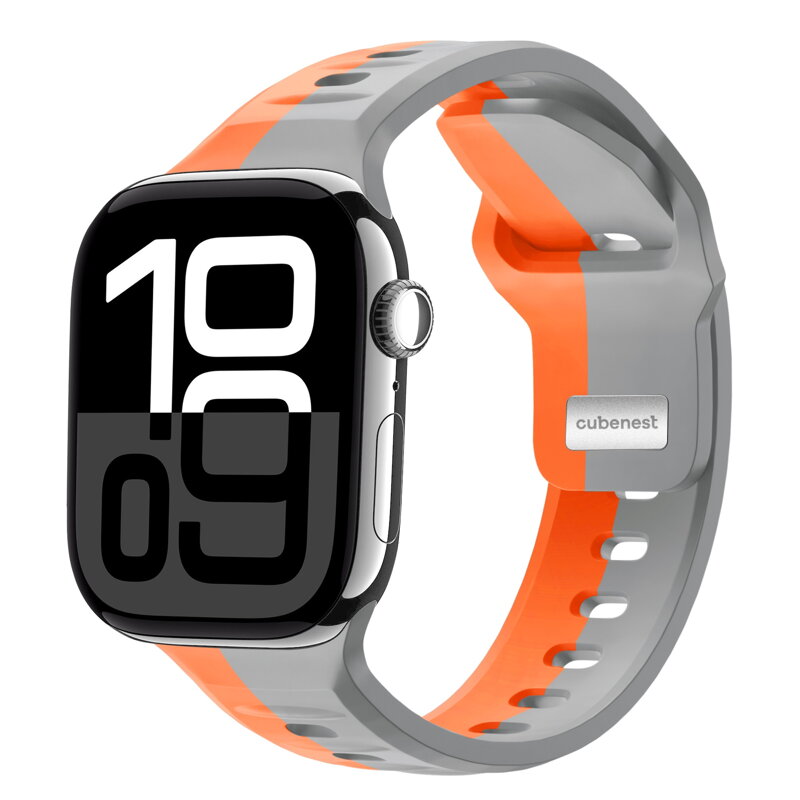 Prémiowy sportowy pasek na Apple Watch Pomarańczowo/Szary