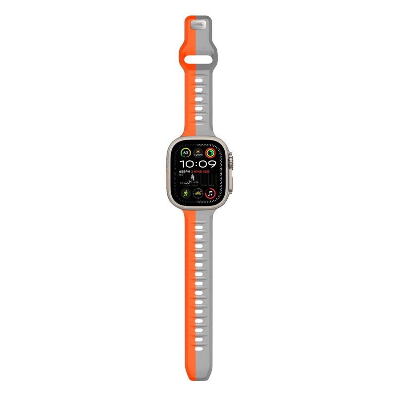 Prémiowy sportowy pasek na Apple Watch Pomarańczowo/Szary