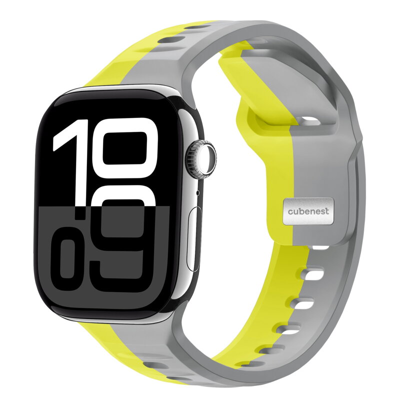 Prémiowy sportowy pasek na Apple Watch Żółto/Szary