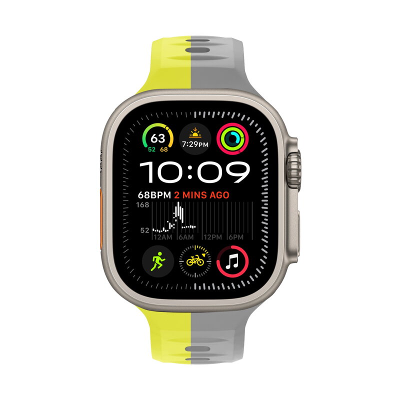 Prémiowy sportowy pasek na Apple Watch Żółto/Szary