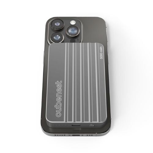 Cubenest Magnetyczny bezprzewodowy powerbank S1B1 szary