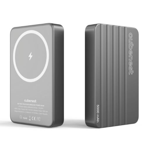 Cubenest Magnetyczny bezprzewodowy powerbank S1B1 szary