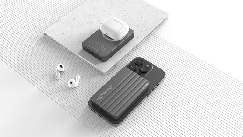 Cubenest Magnetyczny bezprzewodowy powerbank S1B1 szary