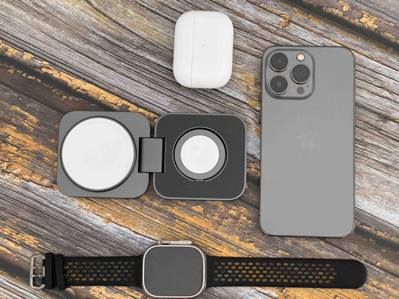 Cubenest Składana magnetyczna bezprzewodowa ładowarka 2w1 S211