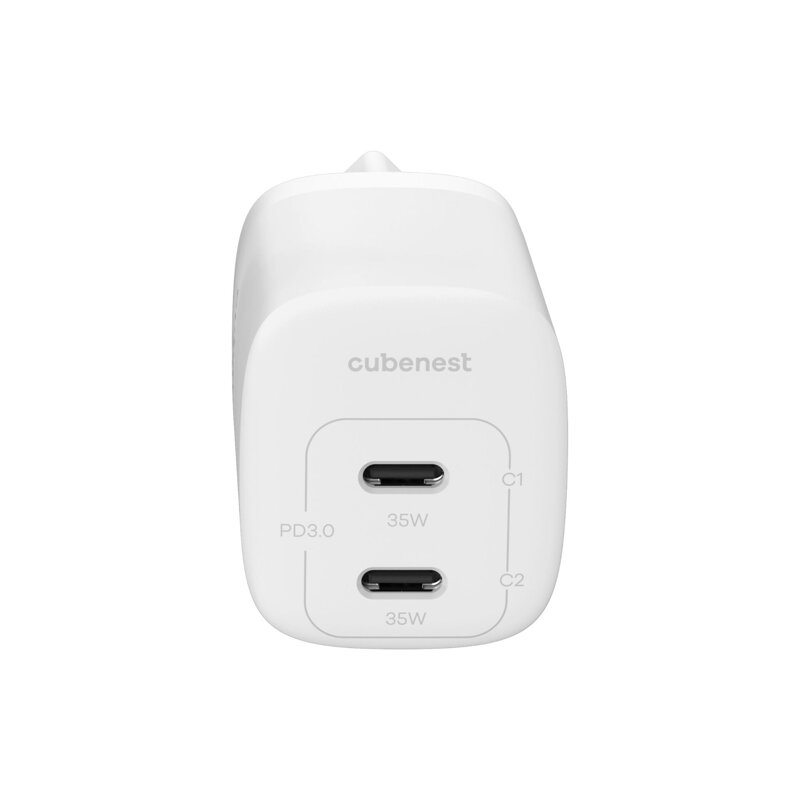 Cubenest Ładowarka sieciowa GaN 35W S2D1 biała
