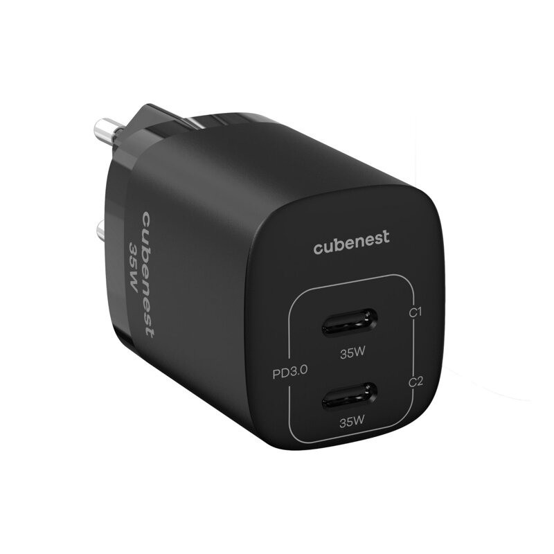 Cubenest Ładowarka sieciowa GaN 35W S2D1 czarna