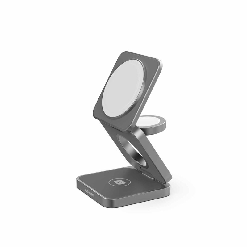 Cubenest Składana magnetyczna bezprzewodowa ładowarka 3w1 S312 Pro szara