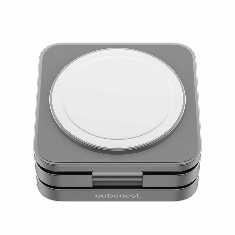Cubenest Składana magnetyczna bezprzewodowa ładowarka 3w1 S312 Pro szara