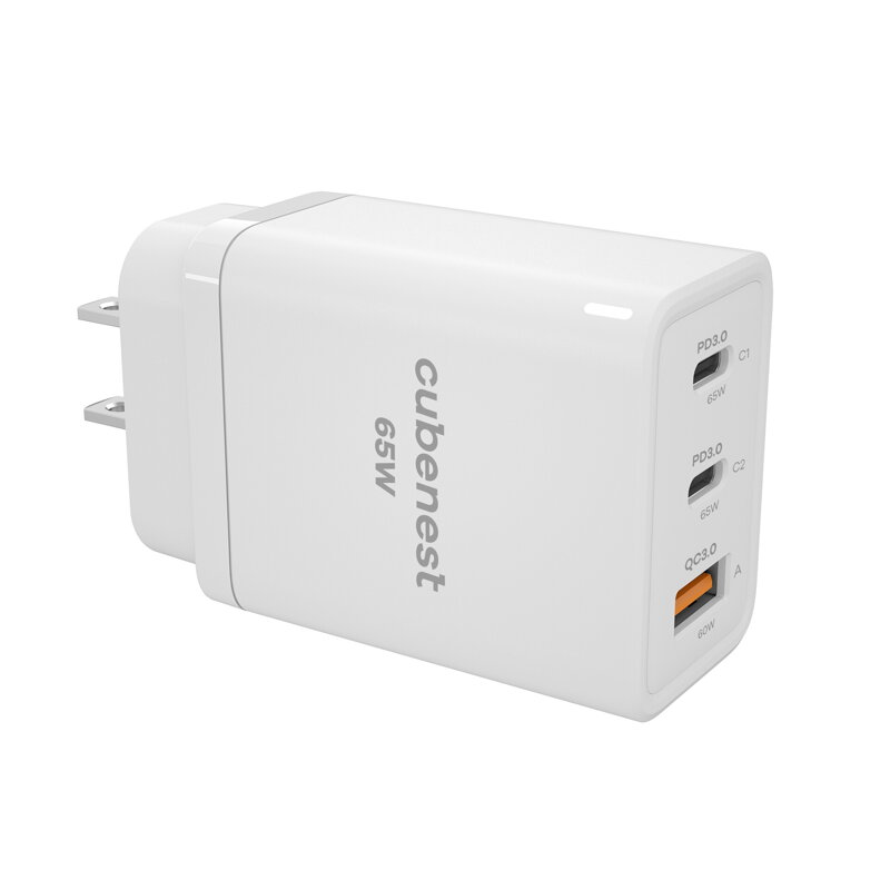 Cubenest Podróżna ładowarka sieciowa GaN 65W S3D1