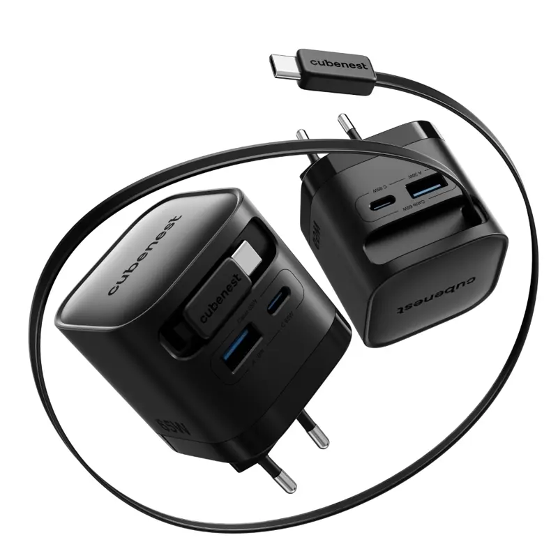 Cubenest Ładowarka GaN z kablem 65 W S3D2