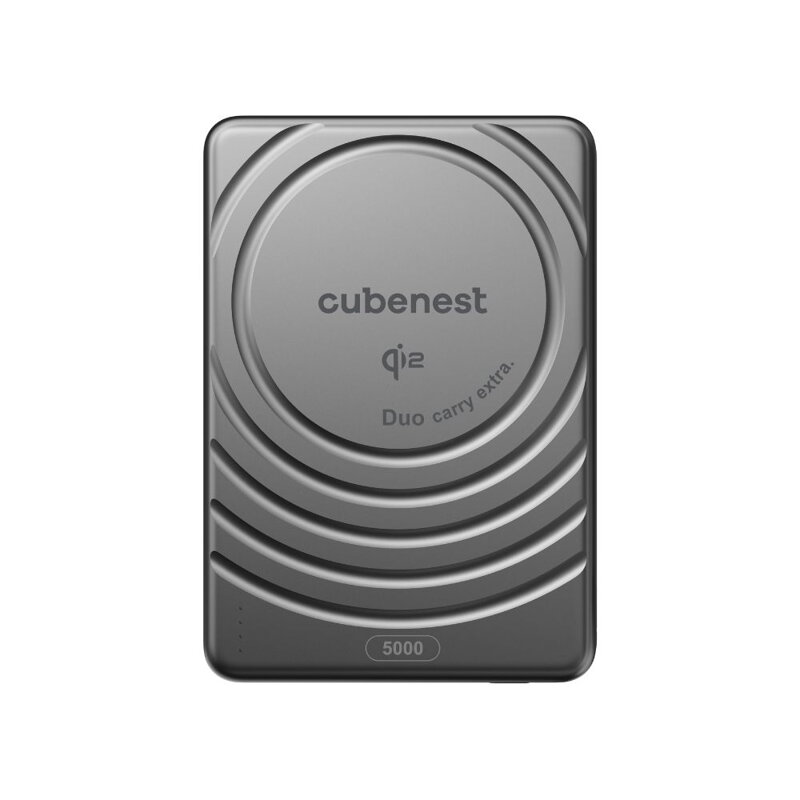 Cubenest Qi2 Magnetyczny bezprzewodowy powerbank SlimDual 5000 mAh SQ1B3D czarny