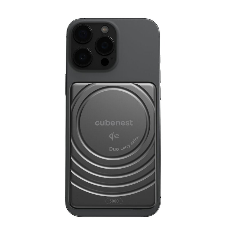 Cubenest Qi2 Magnetyczny bezprzewodowy powerbank SlimDual 5000 mAh SQ1B3D czarny