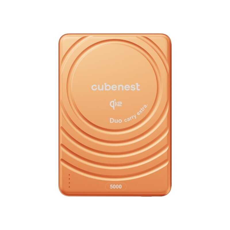 Cubenest Qi2 Magnetyczny bezprzewodowy powerbank SlimDual 5000 mAh SQ1B3D pomarańczowy
