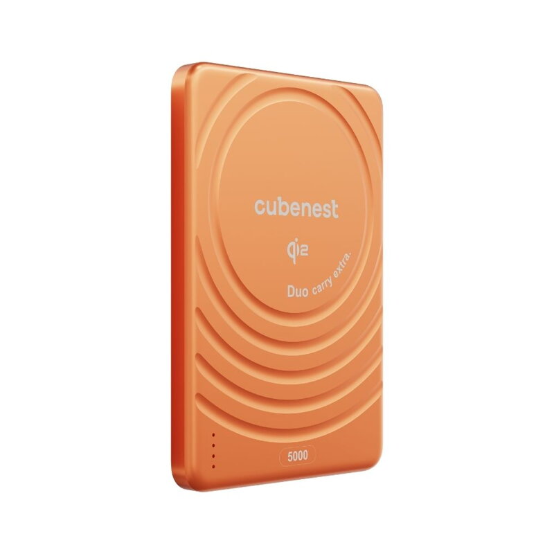 Cubenest Qi2 Magnetyczny bezprzewodowy powerbank SlimDual 5000 mAh SQ1B3D pomarańczowy