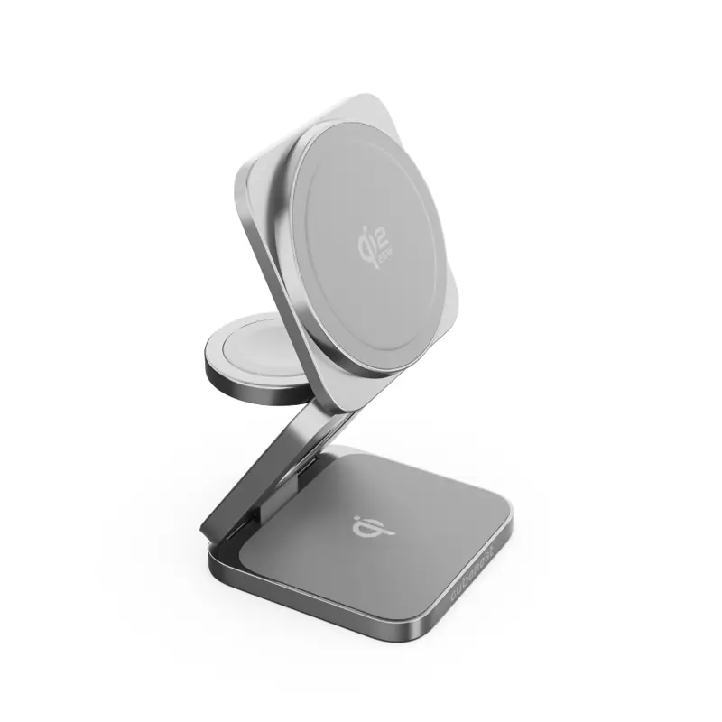 Cubenest Qi2.2 Składana magnetyczna bezprzewodowa ładowarka 3w1 SQ312 Ultra szara