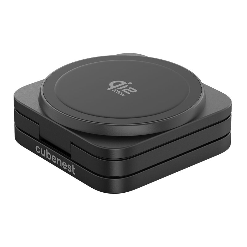Cubenest Qi2.2 Składana magnetyczna bezprzewodowa ładowarka 3w1 SQ312 Ultra czarna