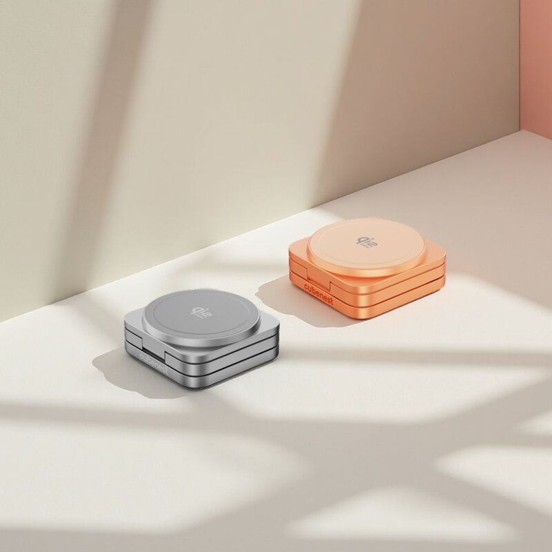 Cubenest Qi2.2 Składana magnetyczna bezprzewodowa ładowarka 3w1 SQ312 Ultra pomarańczowa