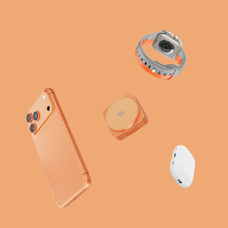 Cubenest Qi2.2 Składana magnetyczna bezprzewodowa ładowarka 3w1 SQ312 Ultra pomarańczowa