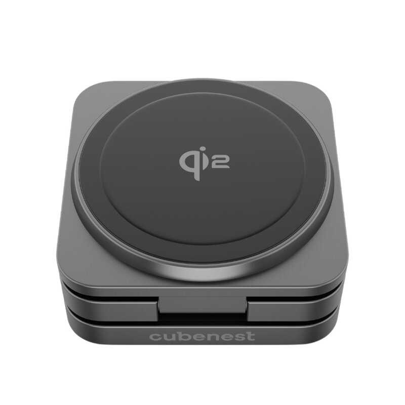 Cubenest Qi2 Składana magnetyczna bezprzewodowa ładowarka 3w1 SQ312 Pro czarna