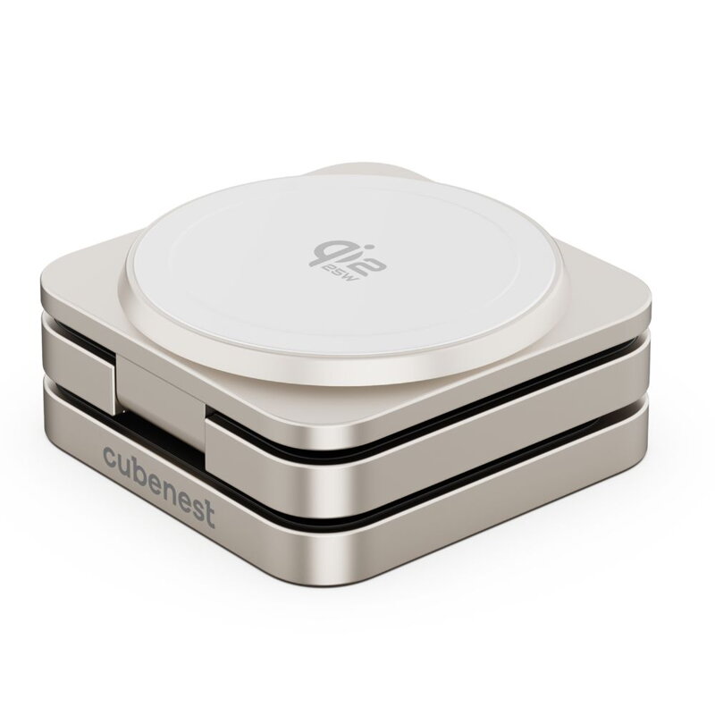 Cubenest Qi2.2 Składana magnetyczna bezprzewodowa ładowarka 3w1 SQ312 Pro tytan