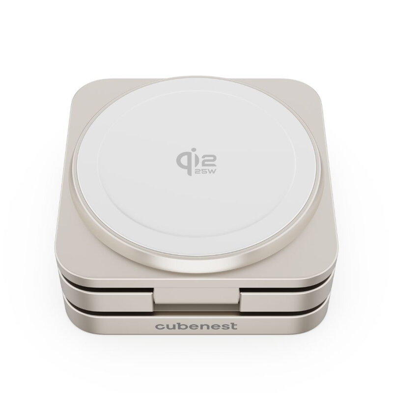 Cubenest Qi2.2 Składana magnetyczna bezprzewodowa ładowarka 3w1 SQ312 Pro tytan