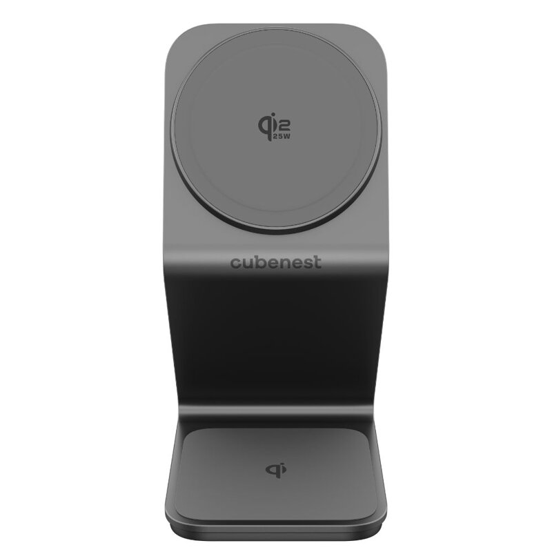 Cubenest Qi2.2 Magnetyczna bezprzewodowa ładowarka 3w1 SQ314 szara