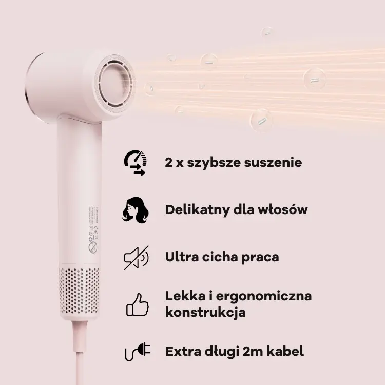 Cubenest Suszarka do włosów SwiftDry SDHD01 różowa