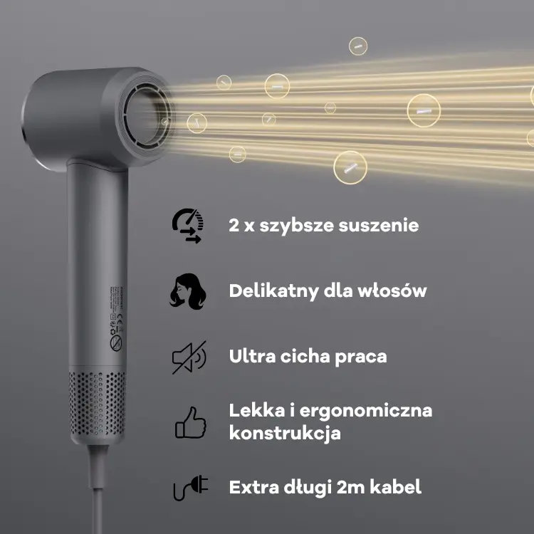 Cubenest Suszarka do włosów SwiftDry SDHD01 szara