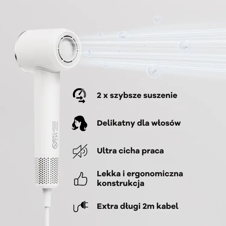 Cubenest Suszarka do włosów SwiftDry SDHD01 biała