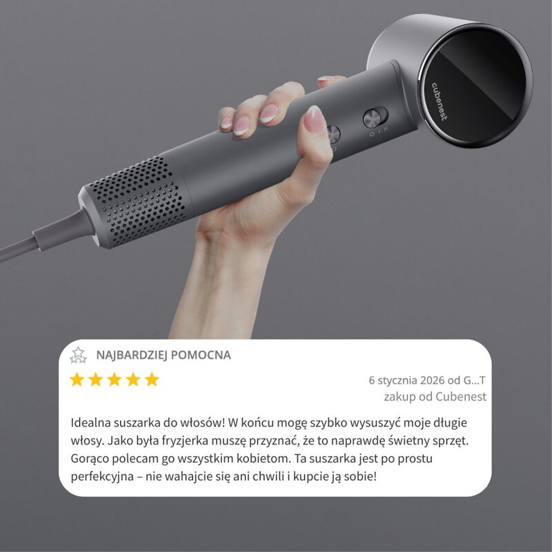 Cubenest Suszarka do włosów SwiftDry SDHD01 szara