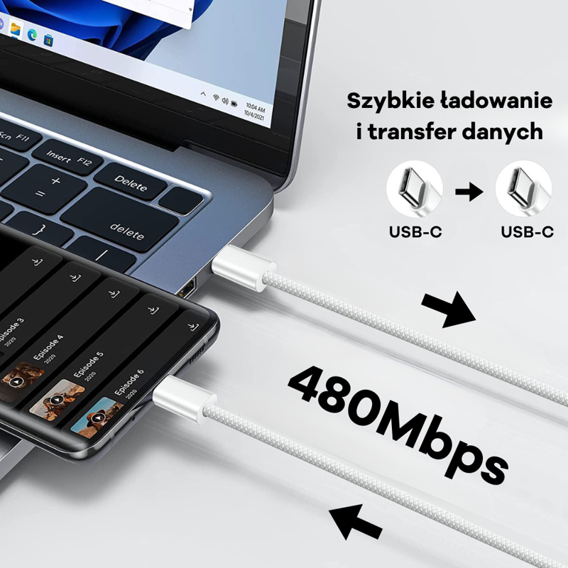 Cubenest Kabel USB-C/USB-C 60W 1m 1szt.