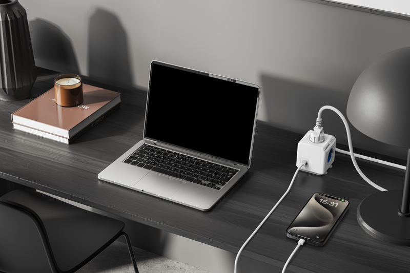 Cubenest PowerCube Extended USB A+C PD 20 W 1,5 m niebieska