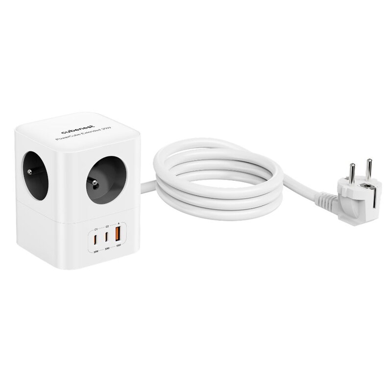 Cubenest PowerCube Extended USB A+C PD 20 W 1,5 m szara