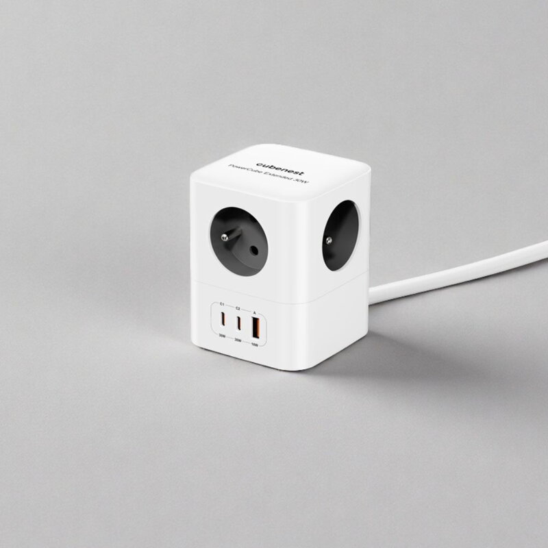 Cubenest PowerCube Extended USB A+C PD 20 W 1,5 m szara
