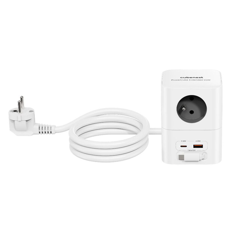 Cubenest PowerCube Extended USB A+C PD 20 W 1,5 m szara