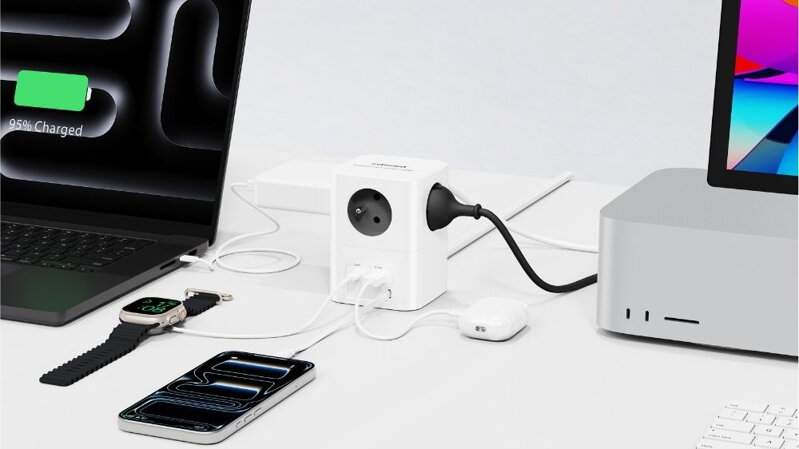 Cubenest PowerCube Extended USB A+C PD 20 W 1,5 m szara